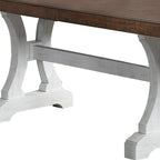 Farmhouse Dining Table with Trestle Base and Extension Leaf