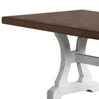 Farmhouse Dining Table with Trestle Base and Extension Leaf