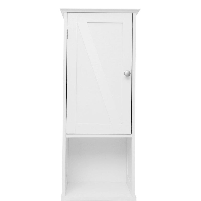 Farmhouse Freestanding Bathroom Linen Tower with Shelves and Drawer