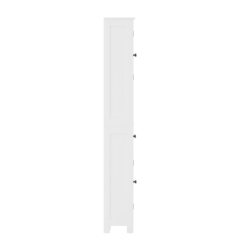 Farmhouse Freestanding Bathroom Linen Tower with Shelves and Drawer