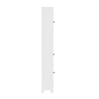 Farmhouse Freestanding Bathroom Linen Tower with Shelves and Drawer