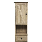 Farmhouse Freestanding Bathroom Linen Tower with Shelves and Drawer
