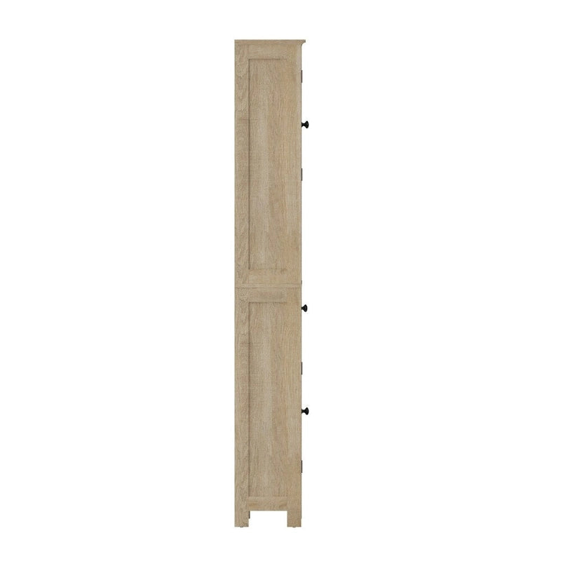 Farmhouse Freestanding Bathroom Linen Tower with Shelves and Drawer