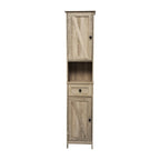Farmhouse Freestanding Bathroom Linen Tower with Shelves and Drawer
