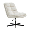 Armless Tufted Swivel Office Chair with Adjustable Height