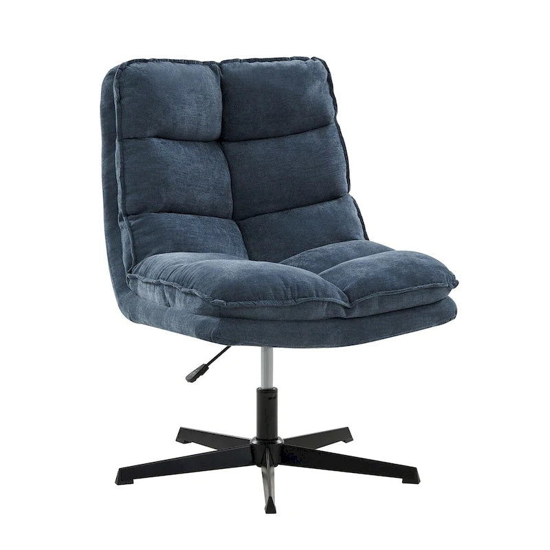 Armless Tufted Swivel Office Chair with Adjustable Height