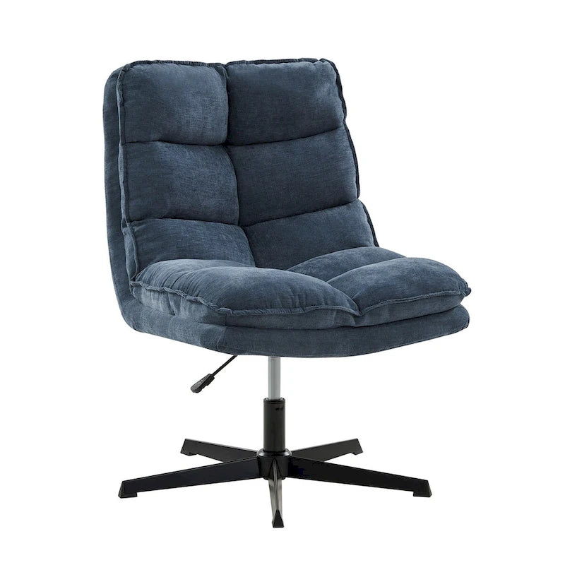 Armless Tufted Swivel Office Chair with Adjustable Height