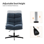 Armless Tufted Swivel Office Chair with Adjustable Height