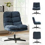 Armless Tufted Swivel Office Chair with Adjustable Height