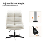 Armless Tufted Swivel Office Chair with Adjustable Height