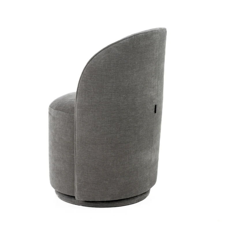 Modern Dove Grey Fabric Swivel Dining Chair with Poplar Wood Frame