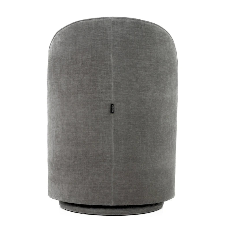 Modern Dove Grey Fabric Swivel Dining Chair with Poplar Wood Frame