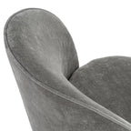 Modern Dove Grey Fabric Swivel Dining Chair with Poplar Wood Frame
