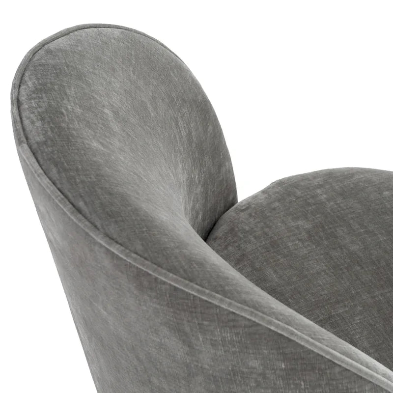 Modern Dove Grey Fabric Swivel Dining Chair with Poplar Wood Frame
