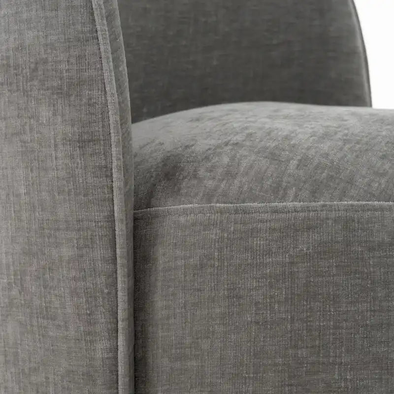 Modern Dove Grey Fabric Swivel Dining Chair with Poplar Wood Frame