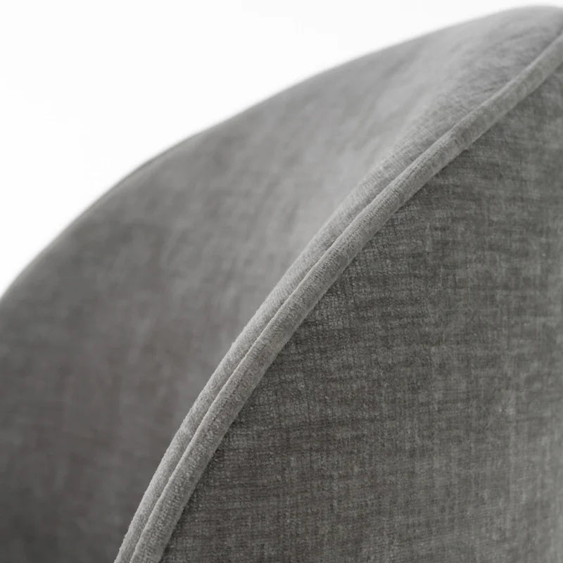 Modern Dove Grey Fabric Swivel Dining Chair with Poplar Wood Frame